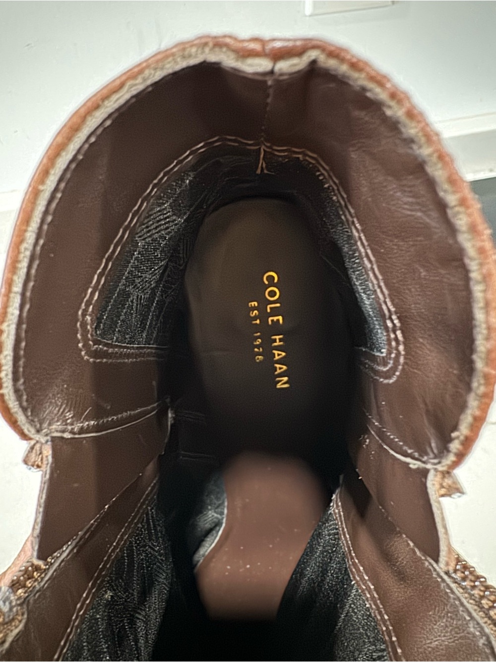 Cole Haan Brown Leather Side-Zip Ankle Booties - Picture 5 of 8